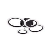 LED Chandelier with Remote Control Nathaniel 4 Circles 44W Cold/Warm/Neutral Light Dimmable Black 