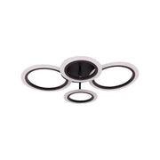 LED Chandelier with Remote Control Nathaniel 4 Circles 44W Cold/Warm/Neutral Light Dimmable Black 