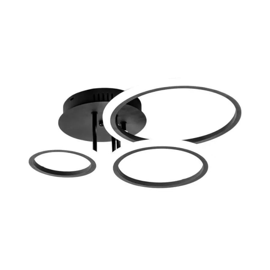 LED Chandelier with Remote Control BETTY, 41W, 3 Circles, Cold/Warm/Neutral Light, Dimmable, Black 
