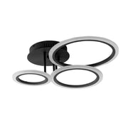 LED Chandelier with Remote Control BETTY, 41W, 3 Circles, Cold/Warm/Neutral Light, Dimmable, Black 