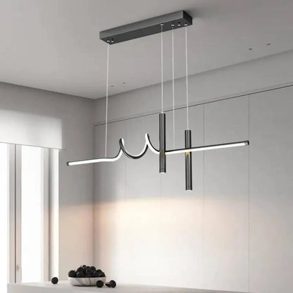 Suspended LED chandelier with remote control DANNA 35W, Cold/Warm/Neutral light, Dimmable, Black, Height Adjustable