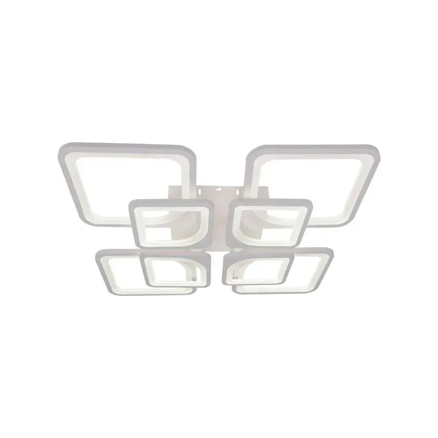 LED Chandelier with Remote Control, ZOE, 8 Squares, 135W, Cold/Warm/Neutral Light, Dimmable, White