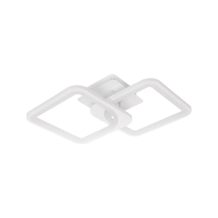 LED Chandelier with Remote Control, ZOE, 2 Squares, 39W, Cold/Warm/Neutral Light, Dimmable, White 