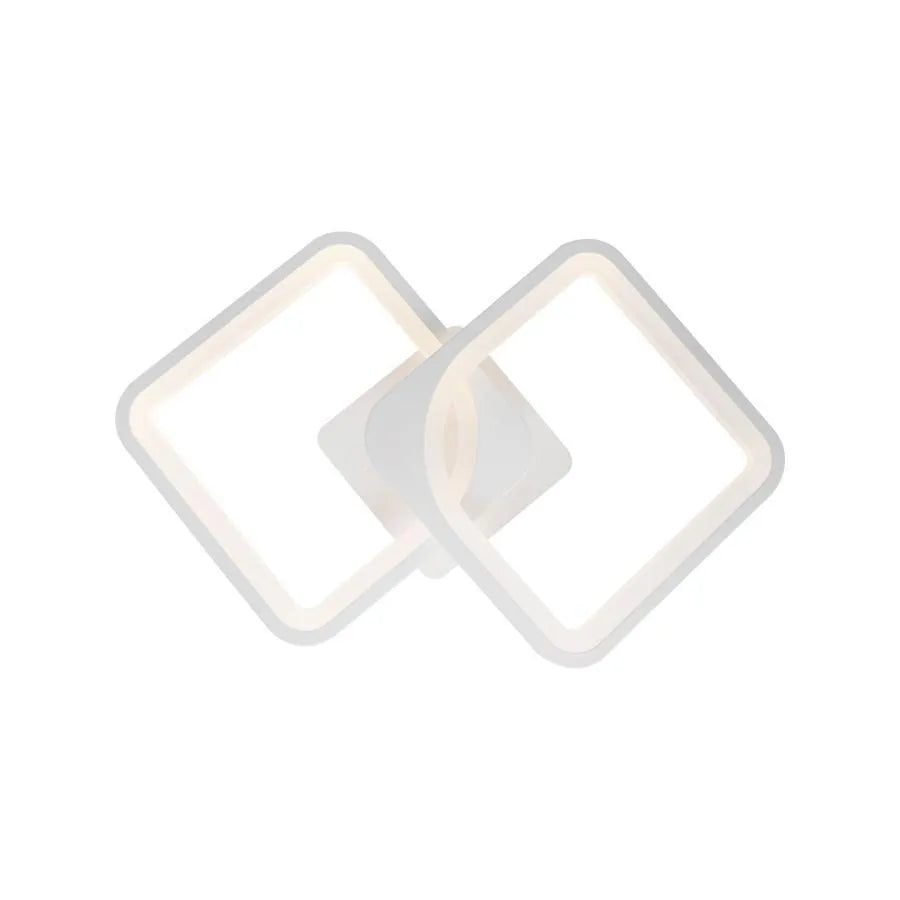 LED Chandelier with Remote Control, ZOE, 2 Squares, 39W, Cold/Warm/Neutral Light, Dimmable, White 