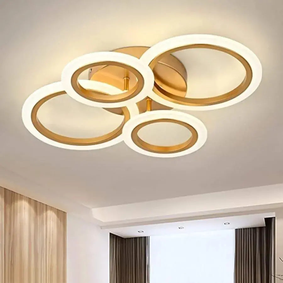 LED Chandelier 44W Gold BETTY - 4 Circles, Dimmable, Cold/Warm/Neutral Light 