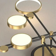 LED Chandelier with Remote Control Grupces, 152W, Black with Gold, Dimmable