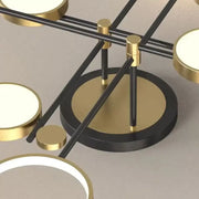 LED Chandelier with Remote Control Grupces, 152W, Black with Gold, Dimmable