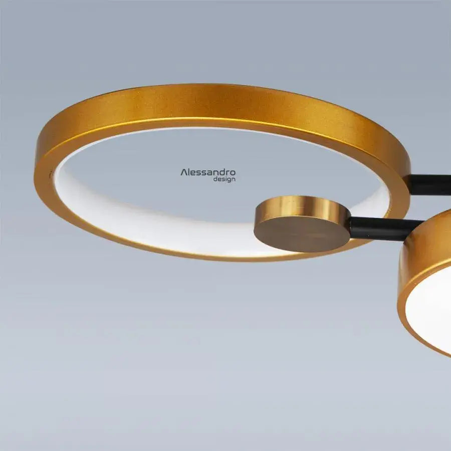 LED Chandelier with Remote Control Grupces, 152W, Black with Gold, Dimmable