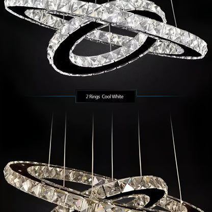 PRISM Luminis LED Chandelier, 58W, Crystal and Metal, Dimmable, Adjustable Height, Cold/Warm/Neutral Light, Luxurious Lighting