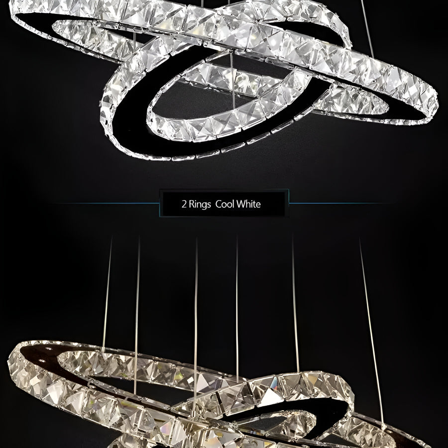 PRISM Luminis LED Chandelier, 58W, Crystal and Metal, Dimmable, Adjustable Height, Cold/Warm/Neutral Light, Luxurious Lighting