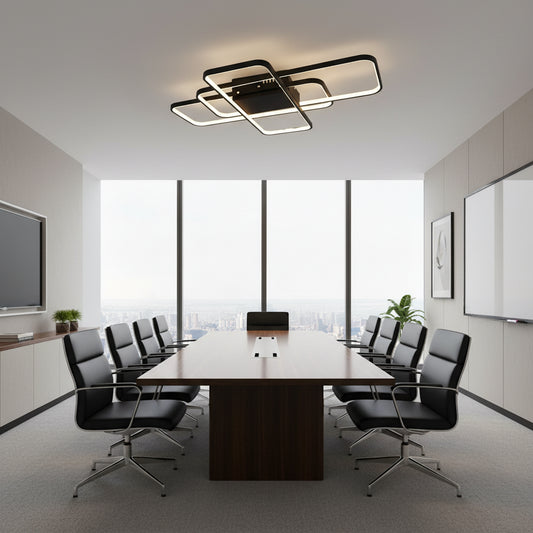 LED chandelier with remote control AXIS 95W, 3 Elements, Cold/Warm/Neutral light, Dimmable, Black