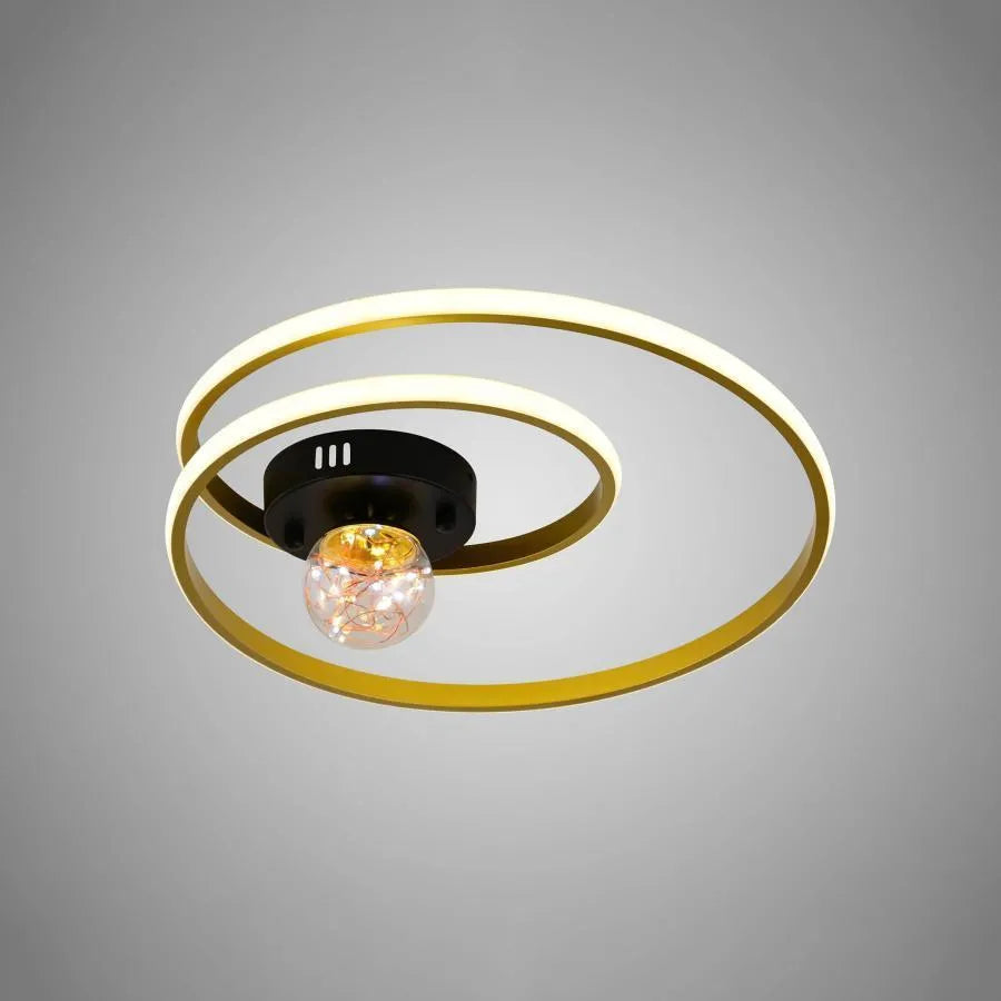 LED Chandelier with Remote Control Iselin 96W Gold Black