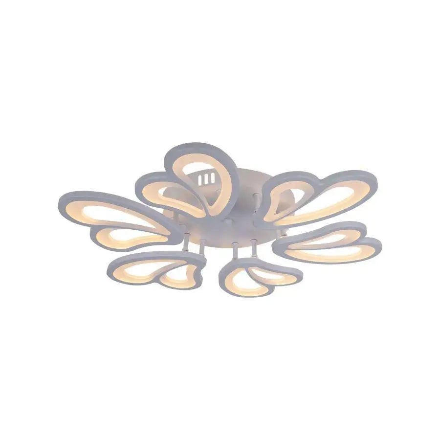 LED Chandelier with Remote Control BLOSSOM, 72W, 6 Petals, Cold/Warm/Neutral Light, Dimmable, White