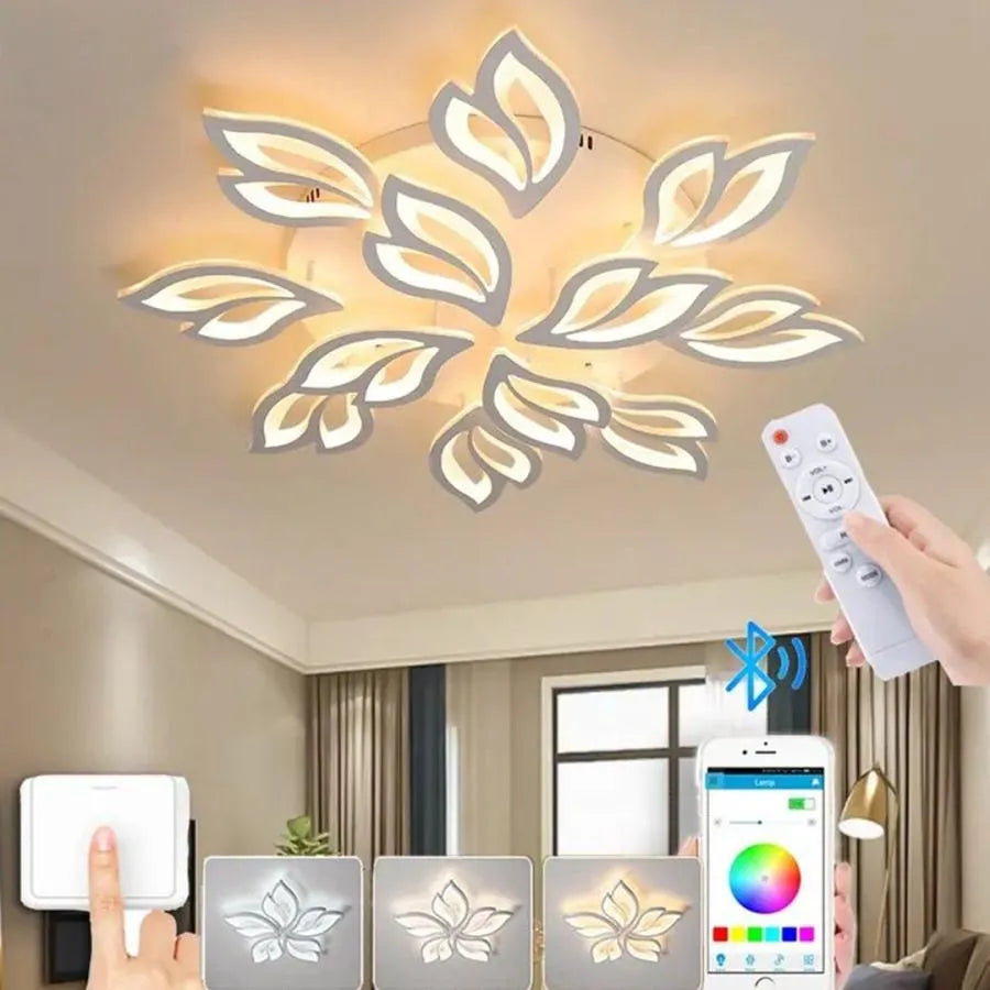 LED Chandelier with Remote Control LILY 12 Elements Cold/Warm/Neutral Light 150W Dimmable White