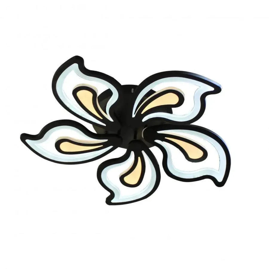 LED Chandelier with Remote Control GLORIOSA, 150W, 5 Petals, Cold/Warm/Neutral Light, Dimmable, Black 