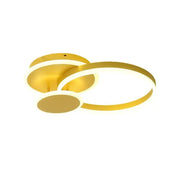 LYRA LED Chandelier with Remote Control, 102W, 2 Circles, Dimmable, Brushed Gold, Cold/Warm/Neutral Light