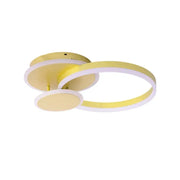 LYRA LED Chandelier with Remote Control, 102W, 2 Circles, Dimmable, Brushed Gold, Cold/Warm/Neutral Light