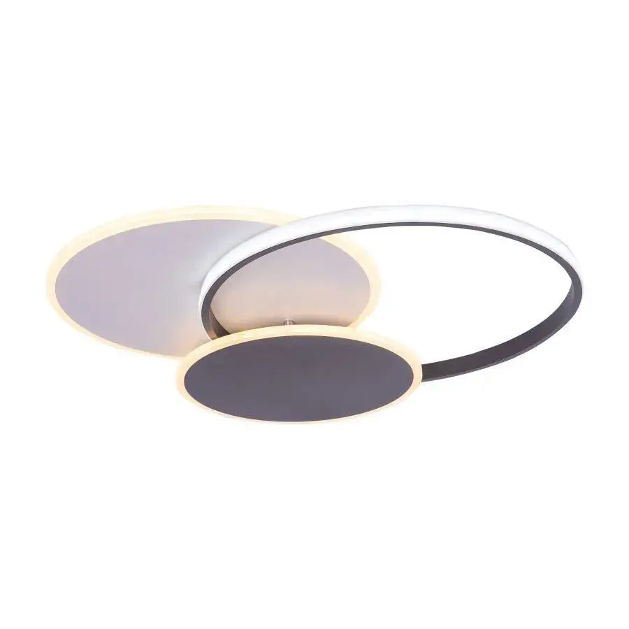 LED Chandelier with Remote Control Mensa, 144W, White with Black, Acrylic, Dimmable