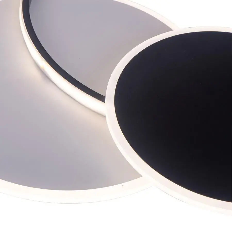 LED Chandelier with Remote Control Mensa, 144W, White with Black, Acrylic, Dimmable