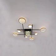 LED Chandelier with Remote Control Misel 168W, Gold Black 