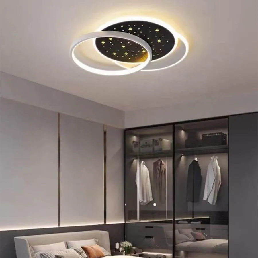 LED Chandelier with Remote Control Odessa 132W Dimmable Black White