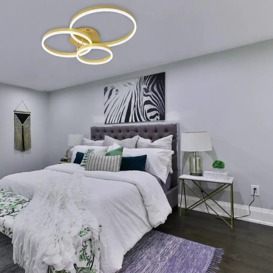 Orion LED Chandelier with Remote Control, 200W, Dimmable, Gold, Acrylic