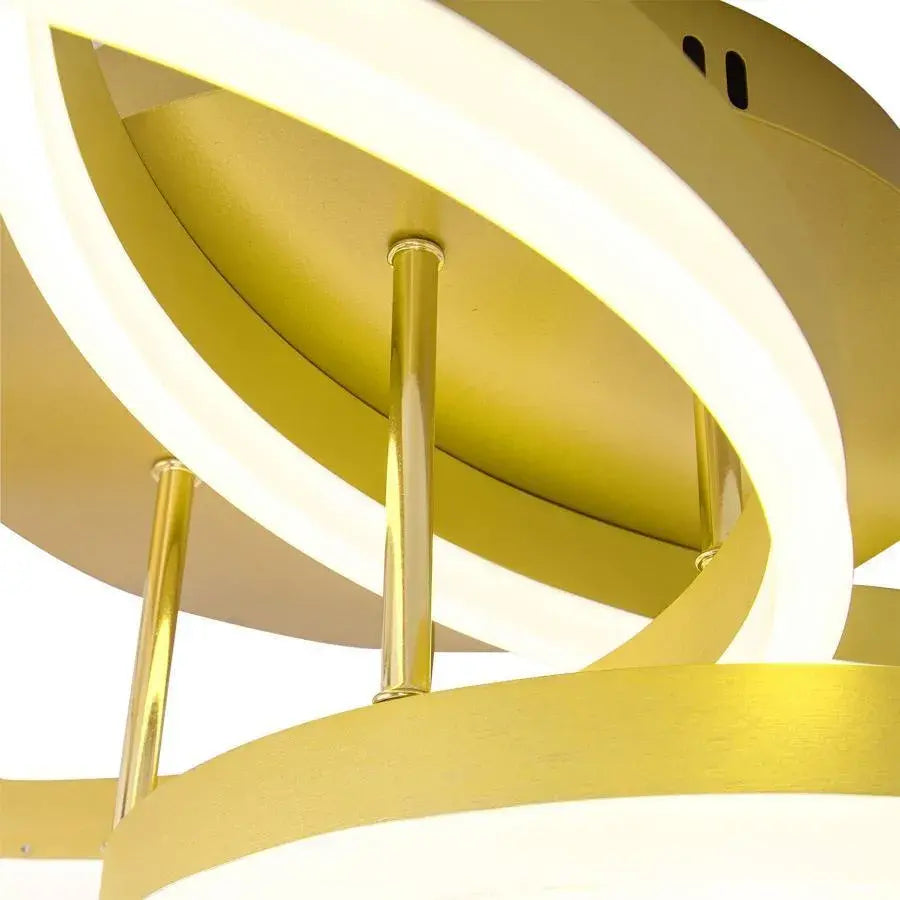 Orion LED Chandelier with Remote Control, 200W, Dimmable, Gold, Acrylic