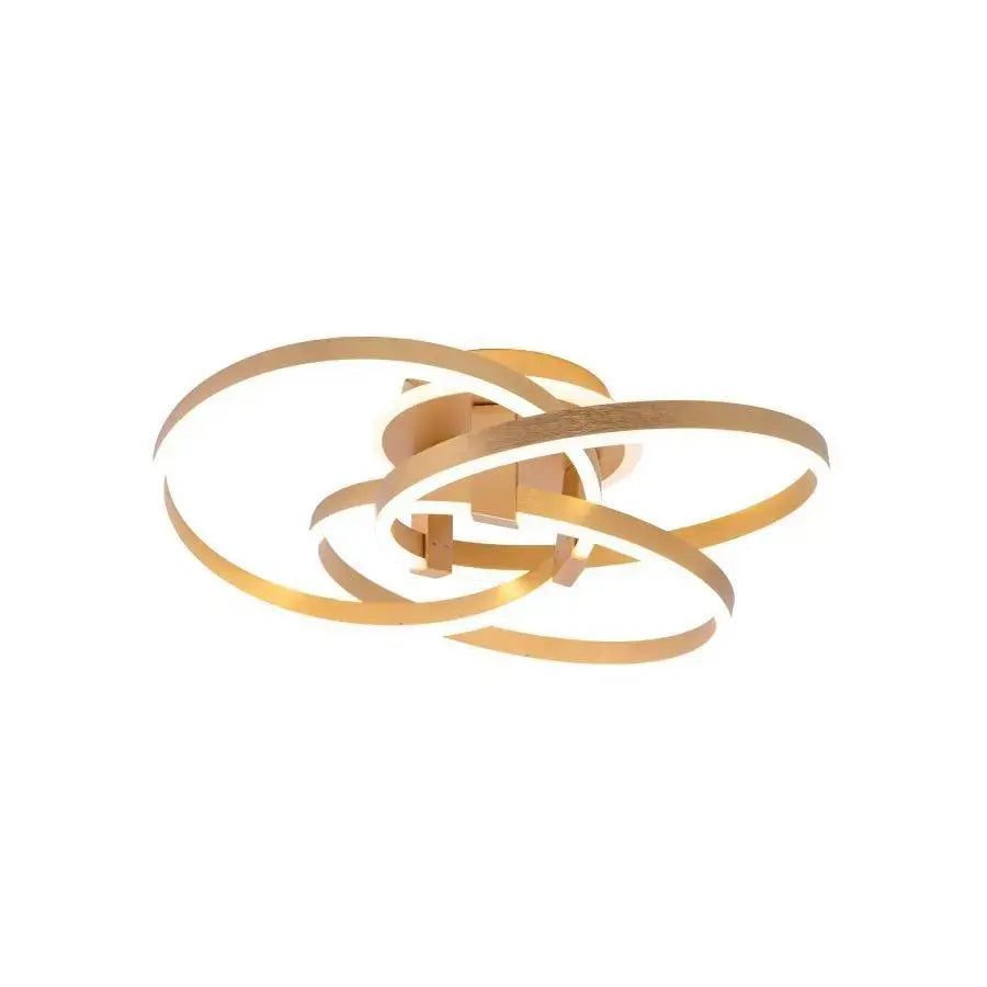 LYRA LED Chandelier with Remote Control, 174W, 3 Circles, Dimmable, Brushed Gold, Cold/Warm/Neutral Light