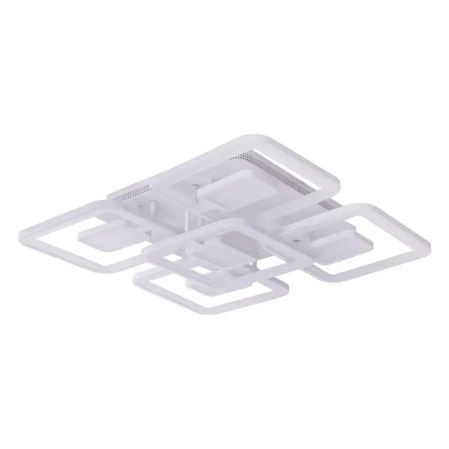 LED lust with remote control, felix, 5 squares, 107W, cold/hot/neutral light, unstable, white
