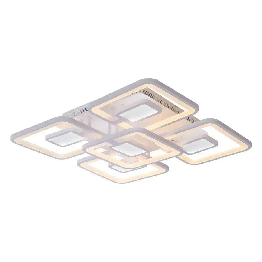 LED lust with remote control, felix, 5 squares, 107W, cold/hot/neutral light, unstable, white