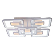 LED lust with remote control, felix, 5 squares, 107W, cold/hot/neutral light, unstable, white