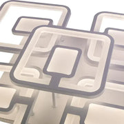 LED lust with remote control, felix, 5 squares, 107W, cold/hot/neutral light, unstable, white