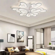 LED chandelier with remote control BLOSSOM Grand, 107W, 9 Petals, Cold/Warm/Neutral light, Dimmable, White