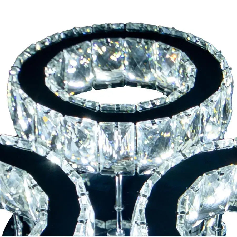 Crystal LED Chandelier with Remote Control Timotei 30W Dimmable Silver