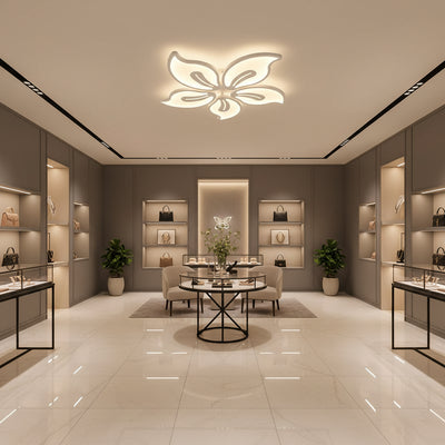 LED chandelier with remote control JASMINE 66W, 5 Petals, Cold/Warm/Neutral light, Dimmable, White