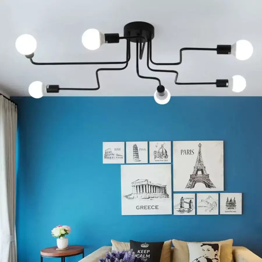MODERNIST Hexa 6 Chandelier, 6x E27, Black, Modern Design