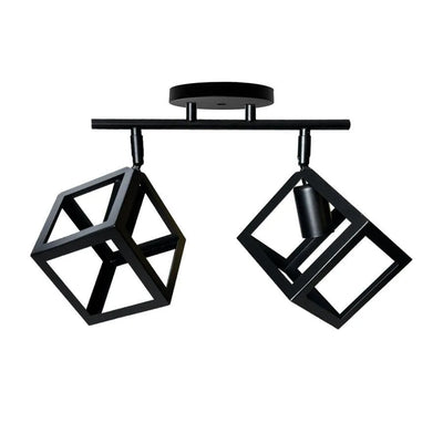 Cube Shape Chandelier, STRUKTUR Duo, 2xE27, Black, Metal