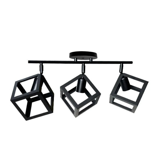 Chandelier FORMA CUB -STRUKTUR Trio, 3xE27, Black, Metal Industrial Chandeliers Default Title Alessandro Design