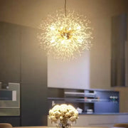 Schönbrunn Crystal Chandelier, 9x G9, Diameter 49cm, Shiny Gold, Luxurious Lighting 