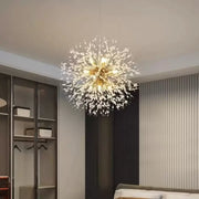 Schönbrunn Crystal Chandelier, 9x G9, Diameter 49cm, Shiny Gold, Luxurious Lighting 