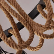 Andy Chandelier 6x E27 Metal and Brown Rope