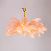 Thalios Chandelier, 40W LED Feathers, Cream
