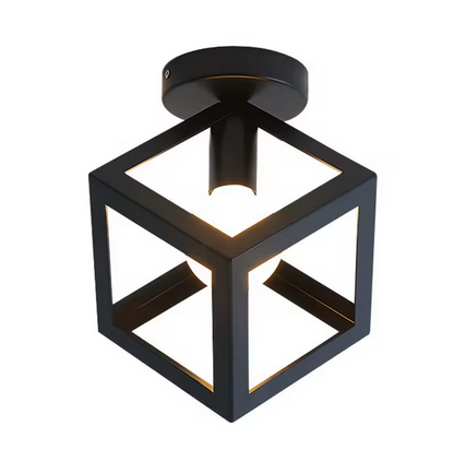 Cube Shape Chandelier - STRUKTUR Mono, 1x E27, Black, Metal