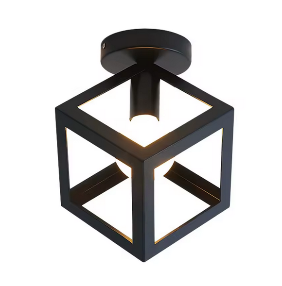 Cube Shape Chandelier - STRUKTUR Mono, 1x E27, Black, Metal