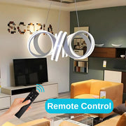 INFINITY Twist LED Pendant Chandelier with Remote Control, 180W, Adjustable Height, Cold/Warm/Neutral Light, Dimmable, White