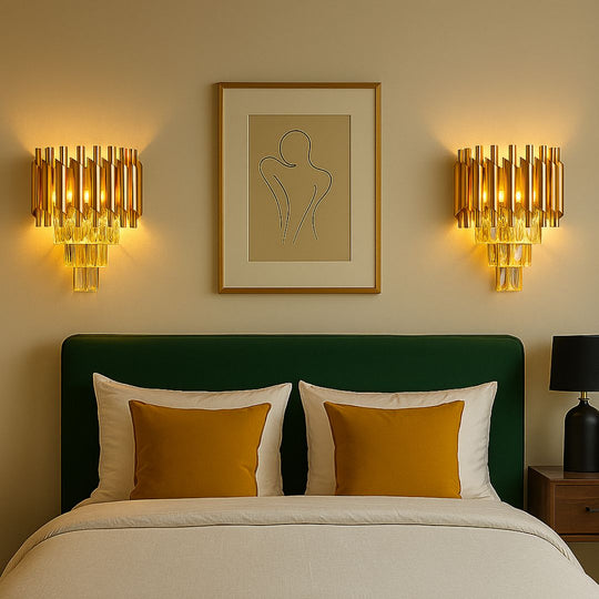 Crystal Chandelier Light VERSAILLES Piccolo, 2xE14, Gold Indoor wall lights Default Title Alessandro Design