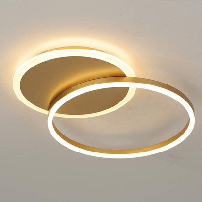 Dario LED Chandelier, 2 Circles, 47W, Cold/Warm/Neutral Light, Gold