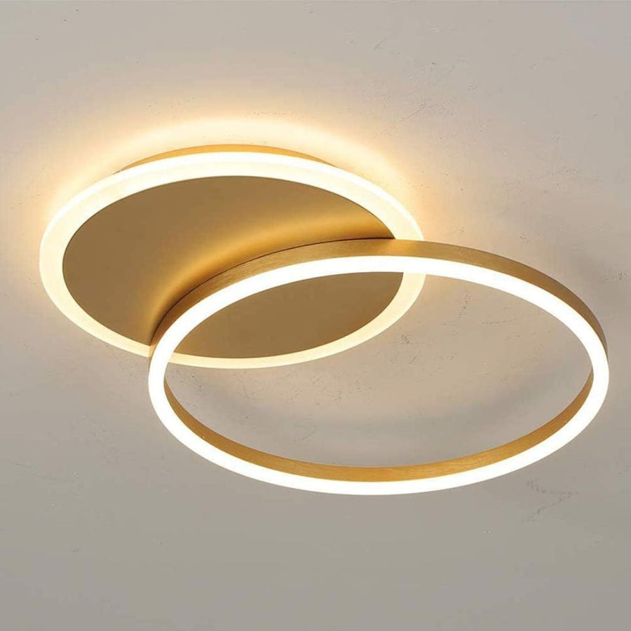 Dario LED Chandelier, 2 Circles, 47W, Cold/Warm/Neutral Light, Gold
