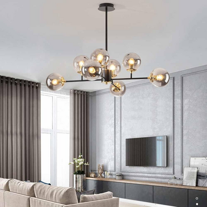 Jermija Chandelier 8x E27 Gold Black 