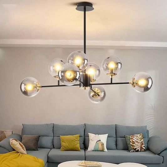 Jermija Chandelier 8x E27 Gold Black 